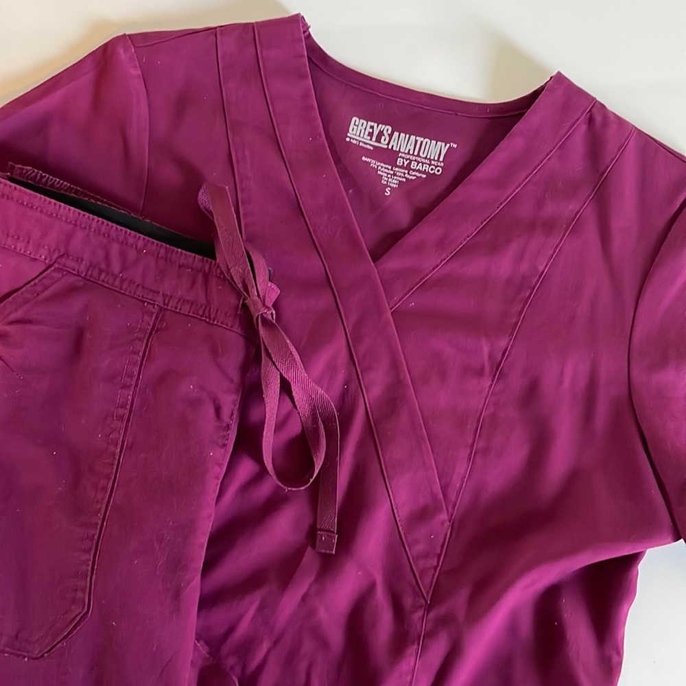 Burgundy Grey’s Anatomy by Barco Scrub Set